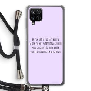 Regenboog: Samsung Galaxy A12 Transparant Hoesje met koord