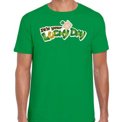 St. Patricks day t-shirt - groen - voor heren - Its your lucky day - Ierse feest kleding St. Patricks day t-shirt - groen - voor heren - Its your lucky day - Ierse feest kleding