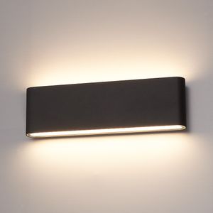 Hofronic Dallas XL dimbare LED wandlamp - 3000K warm wit - 24 Watt - Up & down light - IP54 voor binnen en buiten - Tweezijdige muurlamp - Zwart