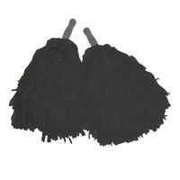 Funny Fashion Cheerballs/pompoms - set van 2x - zwart - met franjes en stick handgreep - 25 cm - voor kinderen - Verklee - thumbnail