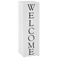 VidaXL Parapluhouder welcome staal wit