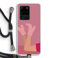 Pink boots: Samsung Galaxy S20 Ultra Transparant Hoesje met koord