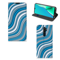 OPPO A5 (2020) | A9 (2020) Hoesje met Magneet Waves Blue - thumbnail