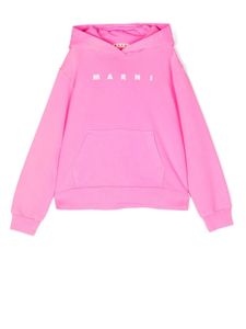 Marni Kids hoodie en coton à logo imprimé - Rose