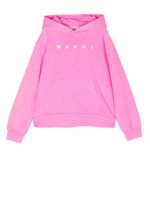 Marni Kids hoodie en coton à logo imprimé - Rose