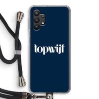 Topwijf Navy: Samsung Galaxy A32 5G Transparant Hoesje met koord