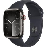 Apple Watch 9 Cell 41mm grafiet rvs middernacht sportband M/L - thumbnail