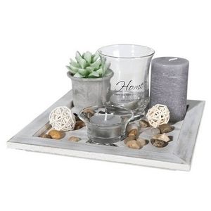 Home deco vierkant bord inclusief decoratie - Kaarsenplateaus