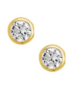 Oorknoppen Rond zilver goudkleurig 5 mm
