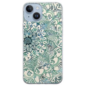 iPhone 14 Plus siliconen hoesje - Mandala blauw