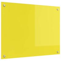 VidaXL Keuken spatscherm geel 80 x 60 cm gehard glas