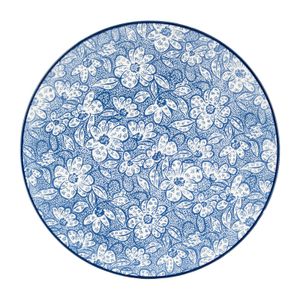Ontbijtbord blue print - botanic - ⌀21 cm