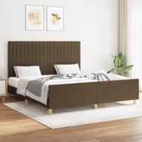 Bedframe zonder matras stof donkerbruin 160x200 cm
