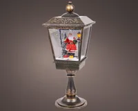 Lumineo LED lantaarn sneeuwval effect antiek koper 27 x 70cm, koel wit