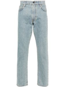 Moschino logo-appliqué straight-leg jeans - Bleu