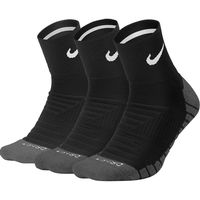 Nike Unisex Max Cushion Quarter 3-Pack Sokken - Handbalkleding - Handbalsokken - Black - maat 46-50