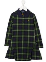 Ralph Lauren Kids robe-polo à carreaux - Bleu