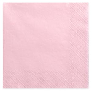 Partydeco tafel servetten - 60x - roze - 33 x 33 cm - papier - Wegwerp servetten voor diner/lunch