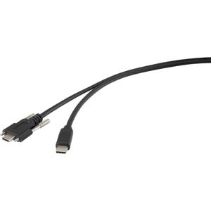 Renkforce USB-kabel USB 3.2 Gen1 (USB 3.0 / USB 3.1 Gen1) USB-C stekker, USB-C stekker 1.00 m Zwart Schroefbaar RF-3773812