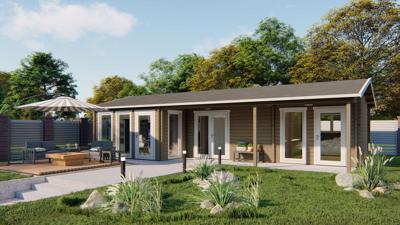 Blokhut - Tuinhuis Letterkenny | 70 mm | vuren groen geïmpregneerd