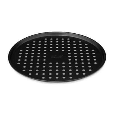 Pizza bakken bakplaat/bakgerei Backery Pro - metaal - anti-aanbak laag - zwart - 33 cm