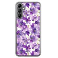 Samsung Galaxy A14 hybride hoesje - Floral violet - thumbnail