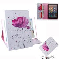 Paarse orchideeën patroon horizontale Flip lederen case voor Amazon Kindle Fire HD 10 2015/2017 met houder & Card slot & portemonnee