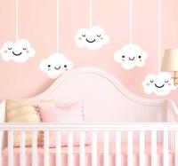 Set van 5 ticker wolk modern krullend sticker