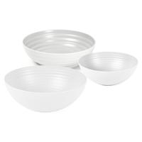 Plasticforte onbreekbaar servies schalen set - wit - kunststof - 3 formaten - 10x stuks