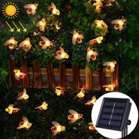 6.5m 30 LEDs Bee zonne-aangedreven Warm witte tuin decoratieve String lichte Fairy Lamp met 100mA / 1.2V zonnepaneel