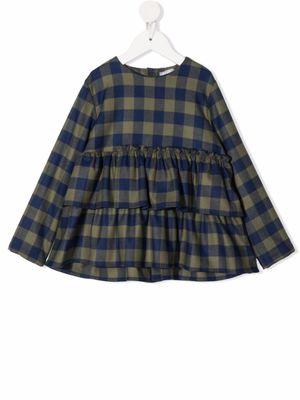 Il Gufo blouse à carreaux vichy - Bleu