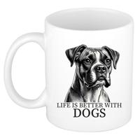 Cadeau mok voor honden liefhebbers - Boxer - wit - keramiek - 300 ml Cadeau mok voor honden liefhebbers - Boxer - wit - keramiek - 300 ml