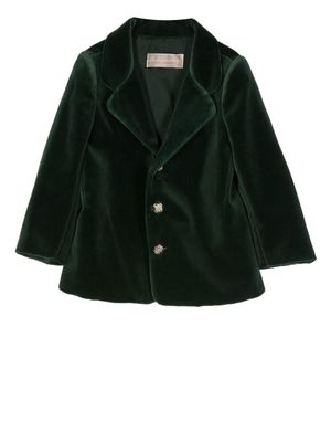 La Stupenderia blazer boutonné en velours - Vert