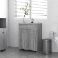 Badkamerkast 60x33x80 cm bewerkt hout grijs sonoma eikenkleurig
