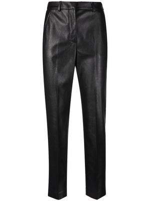 Incotex pantalon court à effet enduit - Noir