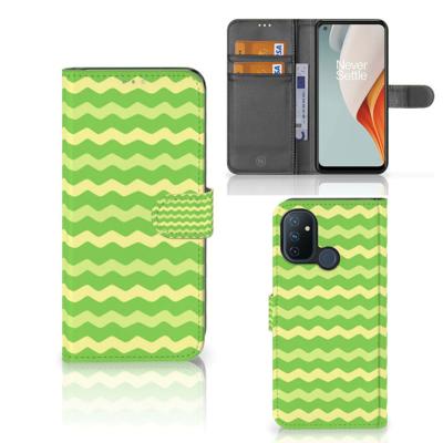 OnePlus Nord N100 | Telefoon Hoesje | Waves Green | Portemonnee hoesje