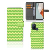 OnePlus Nord N100 | Telefoon Hoesje | Waves Green | Portemonnee hoesje