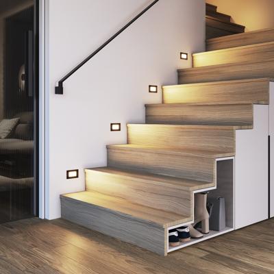 HOFTRONIC™ Set van 4 Dillon LED Inbouw wandlampen Zwart - Wand Inbouwspot rechthoek - 3 Watt 340 Lumen - 3000K warm wit - IP54