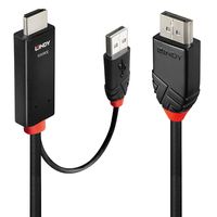LINDY 41498 DisplayPort-kabel HDMI / DisplayPort Adapterkabel HDMI-A-stekker, DisplayPort-stekker 1 m Zwart