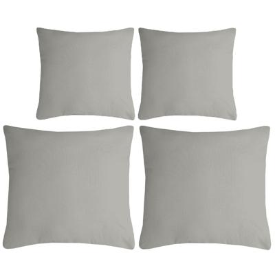 Stof Textile sierkussen Nelson - 4x - lichtgrijs - 2 formaten - polyester
