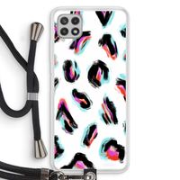 Cheetah color: Samsung Galaxy A22 4G Transparant Hoesje met koord