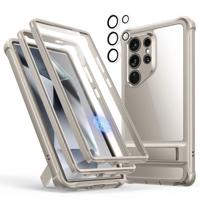 Galaxy S24 Ultra Armor Kickstand Case - Clear Grey