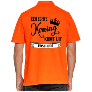 Oranje Koningsdag polo - echte Koning komt uit Enschede - heren shirt 2XL  -