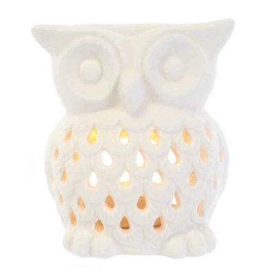 Witte Aromabrander Uil (11 x 9 x 7 cm)