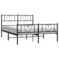 vidaXL Bedframe met hoofd- en voeteneinde metaal zwart 120x200 cm