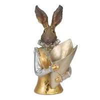 Clayre & Eef Goude Decoratie konijn 16*13*30 cm 6PR3600
