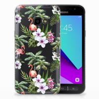 Samsung Galaxy Xcover 4 | Xcover 4s | TPU Hoesje | Flamingo Palms Samsung Galaxy Xcover 4 | Xcover 4s | TPU Hoesje | Flamingo Palms