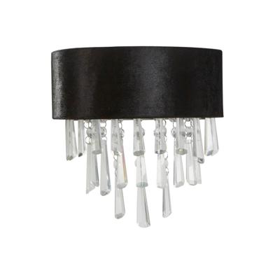Searchlight WandlampGlamour zwart met chroom - 50818-2BK