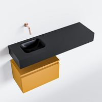 Toiletmeubel Mondiaz Andor | 100 cm | Meubelkleur Ocher | Lex vrijhangend wastafel Urban Links | Zonder kraangat