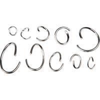 Creativ Company Assortiment ovale en ronde springringen, verzilverd, 800 div/ 1 doos